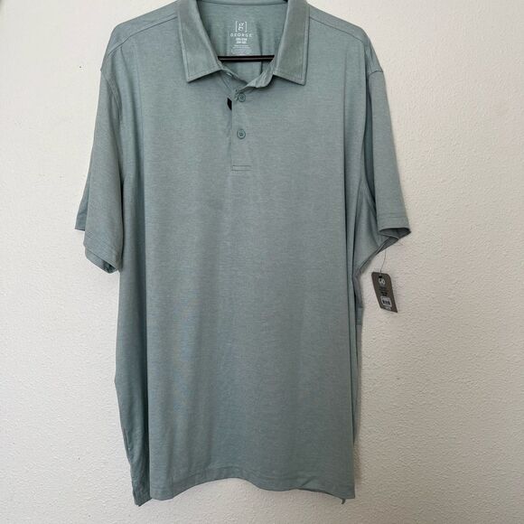 George Short Sleeve Core Poly Polo Collared Shirt 2XL - Picture 3 of 7